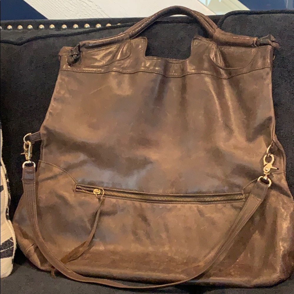 Foley and Corinna Dark Brown Leather Satchel Bag